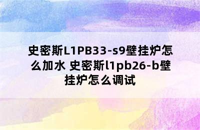 史密斯L1PB33-s9壁挂炉怎么加水 史密斯l1pb26-b壁挂炉怎么调试